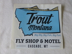 Trout montana FIY SHOP＆MOTEL ステッカー Trout montana FIY SHOP＆MOTEL CASCADE、MT モンタナ トラウト フライフィッシング FLYFISHING