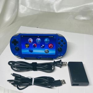 ★1円〜 美品 FW3.71 動作確認済 SONY PS Vita PCH-1000 ZA04 Wi-Fiモデル 本体 サファイアブルー Play Station sapphire blue 