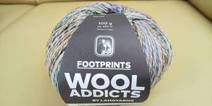 毛糸 WOOLADDICTS Footprints ウールアディクツ フットプリント #0004 ターコイズ/ブラウン/ブルー イタリア製 ソックヤーン 靴下