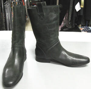 ヒューゴ・ボス HUGO BOSS ＊ ロング レザー ブーツ EU41 （ ショーズ 靴 本革 HUGO BOSS Long Leather Boots MADE IN ITARY EU41