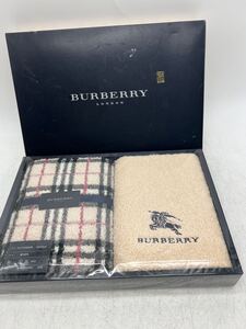 【保管品】BURBERRY フェイスタオル ２枚 34×75 未使用 保管品 ブランド 普段使い バーバリー 趣味 タオル ギフト DM1216L