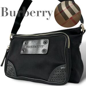 美品　Burberry バーバリー　ショルダーバッグ　ボディバッグ　現行タグ　ロゴ　内側チェック