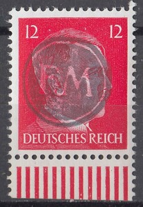 ドイツ第三帝国占領地 普通ヒトラー(Fredersdorf)加刷切手 12pf