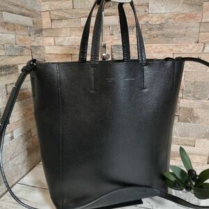 1円【未使用級】CELINE セリーヌ ホリゾンタルカバ トートバッグ ハンドバッグ 2way ショルダーバッグ カバファントム レザー ブラック 黒