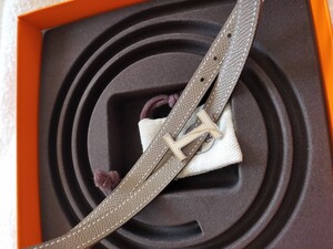 エルメス　HERMES　フォーカス　ベルト　バックル　リバーシブル　レディース　極美品　エトゥープ