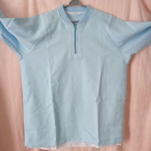 □【新品】介護・ナース用服 水色（サックス）長袖サイズ3L大きいサイズ