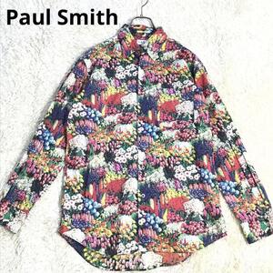 【美品】Paul Smith メンズ Ｍサイズ　コットンシャツ　長袖　花柄　総柄