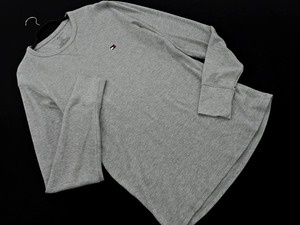 TOMMY HILFIGER トミーヒルフィガー ワッフル 長袖 Tシャツ sizeM/グレー ◇■ ☆ ekb9 メンズ