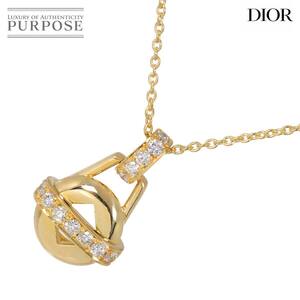 クリスチャン ディオール Christian Dior ダイヤ ネックレス 40cm K18 YG イエローゴールド 750 Diamond Necklace 90250937