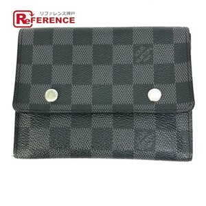 LOUIS VUITTON ルイヴィトン N63083 ポルトフォイユ・コンパクト モデュラブル ダミエグラフィット 2つ折り財布 ブラック メンズ【中古】