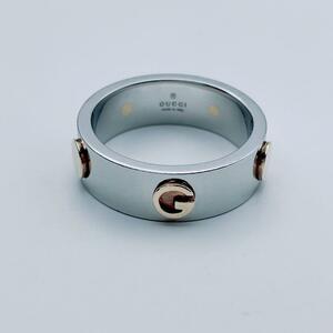 【希少】GUCCI リング　コンビ　指輪　INOX ステンレス　K18