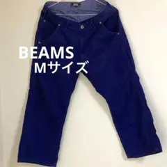 BEAMS  ワークパンツ M  紺色　綿100% 八部丈