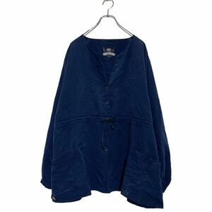 Dickies Black Label 長袖 無地シャツ XL レディース ネイビー ディッキーズ ウエスト絞り Ｖネック 古着卸 アメリカ仕入 a604-5660