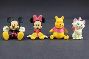 ディズニーキャラ ゴム製フィギュア 4種 中古品