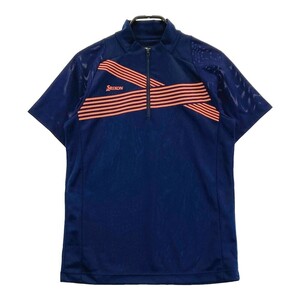 SRIXON スリクソン by DESCENTE 袖メッシュ切替 ハーフジップ 半袖Tシャツ ネイビー系 M [240101281284] ゴルフウェア メンズ