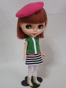 Doll Dressingハンドメイド ネオブライス サイズお洋服セット人形/アウトフィット/衣装/ワンピース/ドレス/白タイツ/帽子/ドール服/レトロ