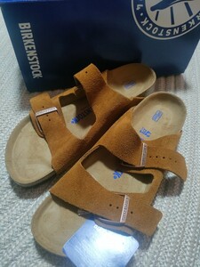 新品 BIRKENSTOCK ビルケンシュトック ARIZONA アリゾナ スエード レザー 27cm 42 Mink ミンク ブラウン サンダル 正規品 レザー ドイツ製