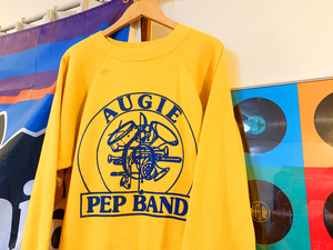 80s ULTRA SWEAT ウルトラスウェット PEP BAND ペップ バンド 音楽 ミュージック 黄 イエロー ビンテージ スウェット ロゴ Made in USA