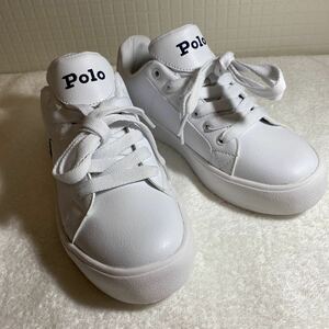 ★POLO RALPH LAUREN LTT PLATFORM《品番RF103186》ローカットスニーカー【ホワイト／ネイビー】23.5cm D★