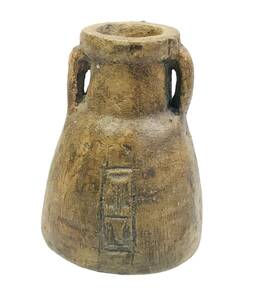 【100%本物保証】紀元前600-300年頃 古代エジプト 壺 ファラオ 石像 出土品 ヒエログリフ ウシャブティ 魔除け護符 ガンダーラ