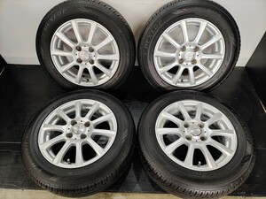 ◆M-79◆175/65R14 ダンロップ EC202 22年製 中古社外ホイール付き夏タイヤ4本セット アクア カローラ フィットなど