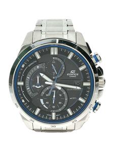 CASIO◆EDIFICE/ソーラー腕時計/アナログ/ステンレス/BLK/SLV/EQS-600