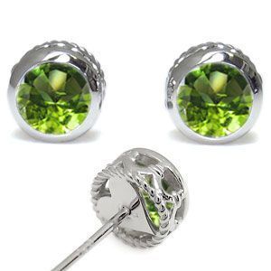 ペリドット ピアス K18 一粒 ペリドットピアス 縄