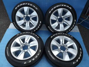 即決時 本州 送料無料 美品 TOYOTA プラド150純正 139.7 6H 7.5J+25 NASCAR 215/60R17C 2021年×2/20年×2 計4本 ナスカー ハイエース