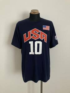 【KOBE BRYANT】Tシャツ XL 全米代表 五輪 レプリカモデル 普段着 バスケットなど ネイビー 星条旗 USA BASKET BALL 送料無料