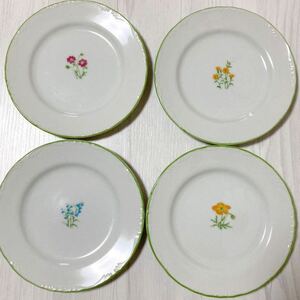 京都 たち吉 中皿 取り皿 和食器 4枚セット【中古美品】花柄 食器