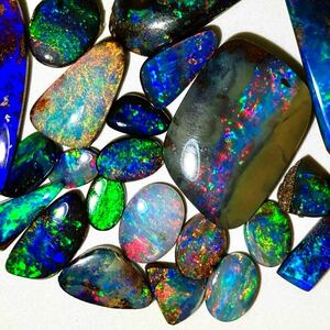 遊色効果!!「天然ボルダーオパールおまとめ50ct」m 約4-12.5mm ルース 裸石 宝石 ジュエリー jewelry opal 遊色 虹 