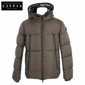 国内正規/21年製 MONCLER モンクレール MONTCLAモンクラ 内側ロゴ刺繍ライン フーデッドダウン ジャケット 2 カーキ メンズ