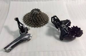 SHIMANO 105ギア3点セット リアディレイラー ロングゲージ RD-5800GS スプロケット CS-5800(11-32T) 乙女ギア フロントディレイラーFD-5800