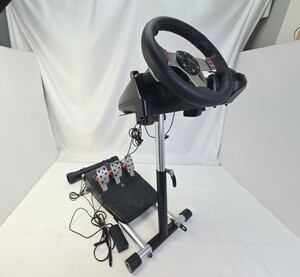 01w0934★1円~ ハンコン Logicool W-U0001 G27 Racing Wheel + スタンド wheel stand pro 未動確 ジャンク品