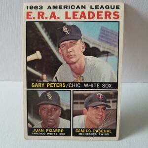 topps 1960年代 ヴィンテージ 大リーグ 野球カード 1963 AL E.R.A.LEADERS PETERS/PIZARRO/PASCUAL (検)bowman BBM 大谷翔平 