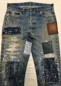 70S LEVIS リーバイス501 66前期 雰囲気系 グランジ　実寸W約35～36インチ リペア済み 【他にもヴィンテージ出品中！】