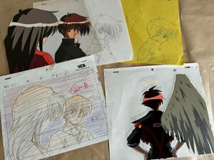 【当時物】天使になるもんっ セル画 2点セット BL ラファエル Cel genga ノエル 加藤裕美 ぴえろ テレビ東京 背景 下絵 原画 アニメ映画