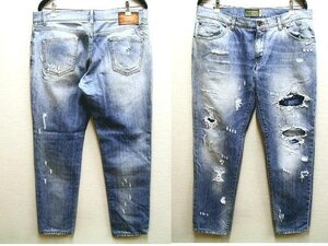 ◇即決[52]DOLCE&GABBANA DENIM 14GOLD スリム リペア ダメージ クラッシュ デニム G4L1LP/G8O85 パンツ■1966