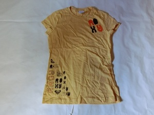 USA購入 MADE IN USA 人気サーフ系ブランド 【ROXY】ロキシー ロゴプリント入り袖短TシャツUS ガールズSサイズ イエロー