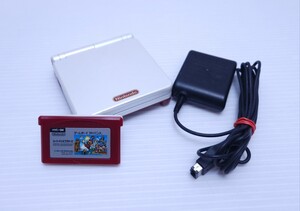 レトロゲーム 美品/動作品 ゲームボーイアドバンスSP本体マリオエディション（AGS-001) GBA sp ゲームソフトACアダプター セット(H-89)