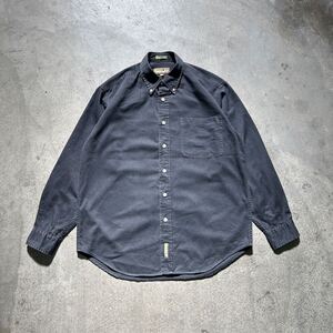 TIMBERLAND WEATHERGEAR COTTON BUTTON-UP SHIRT / 90S 00S ティンバーラン ボタンダウン シャツ M ブラック 無地 ストリート 古着 大きめ