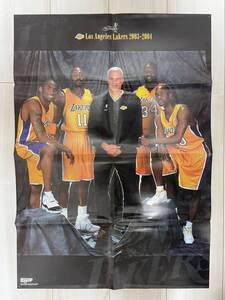 NBAポスター Los AngelsLakers 2003-2004 HOOP 2004年8月号別冊付録 B2サイズ(約50cm×約70cm) ※反対面はベン・ウォレス