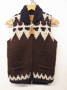 i4005：カナダ製*カナディアンセーターカンパニー/Canadian Sweater Company カウチン ニットベスト 34 メンズ/レディース