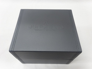 【未使用】ユンハンス JUNGHANS 純正 時計 収納ケース/ボックス 保存箱/空箱/化粧箱 グレー/レザー