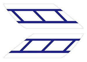 TW200 225 タンク デカール ステッカー定番ストロボ!!　白/青