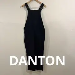 DANTON リネンとコットン黒のサロペット・オーバーオール