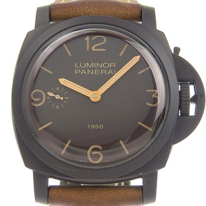 PANERAI パネライ ルミノール1950 3DAYS PAM00375 腕時計 レザー×コンポジット 茶 手巻き メンズ ブラウン文字盤【90000060】中古