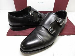 HH 美品 【ジョンロブ JOHN LOBB】 WILLIAM ウィリアム Wモンクストラップシューズ 靴 (メンズ) 7.5E9795 ブラック ■18MZA4693■