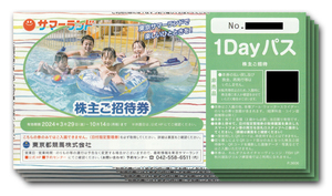 東京都競馬 東京サマーランド1Dayパス 株主ご招待券4枚セット★即決で送料無料