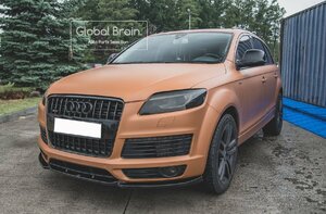 アウディ Q7 4L 前期 フロント リップ スポイラー/ アンダー フロント スプリッター フラップ エプロン ディフューザー カナード